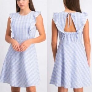 Draper James Elegant Blue Plaid Women's Dress